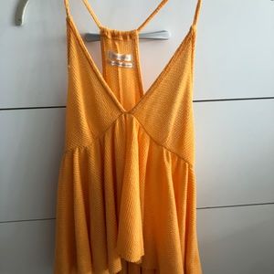 Yellow Textured Tank Top